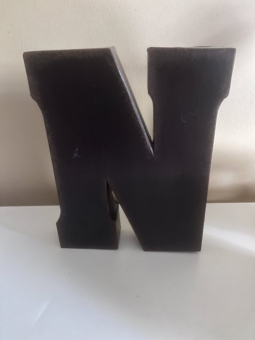 Share Decorative Dark Brown Metal Wall Hanging Capital Letter N